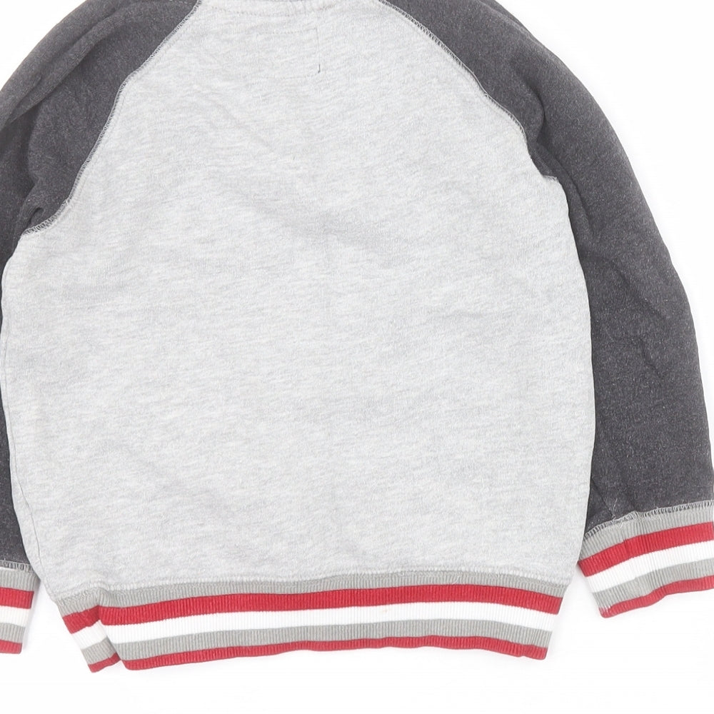 NEXT Boys Grey Colourblock Cotton Pullover Sweatshirt Size 2-3 Years  Pullover - Monster