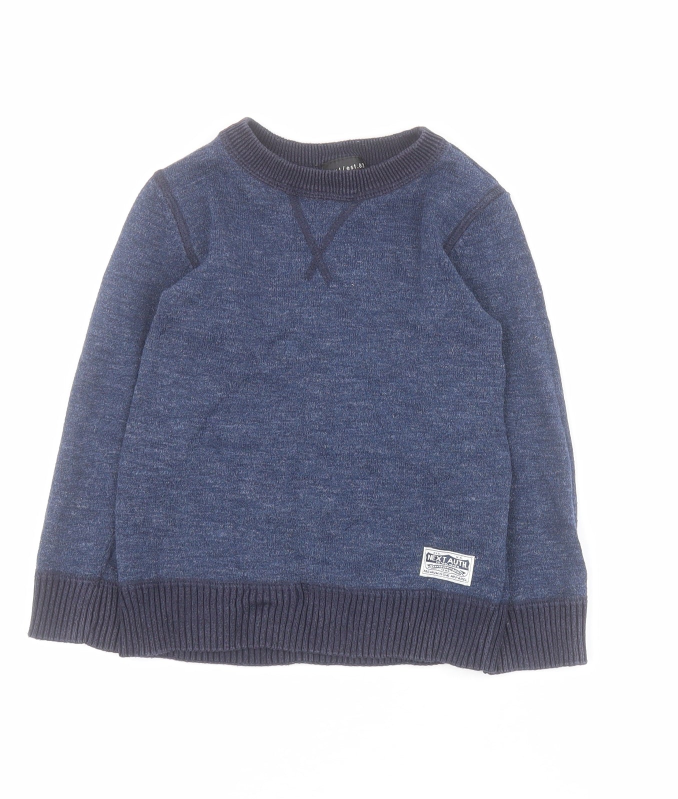 NEXT Boys Blue Crew Neck  Cotton Pullover Jumper Size 3 Years  Pullover