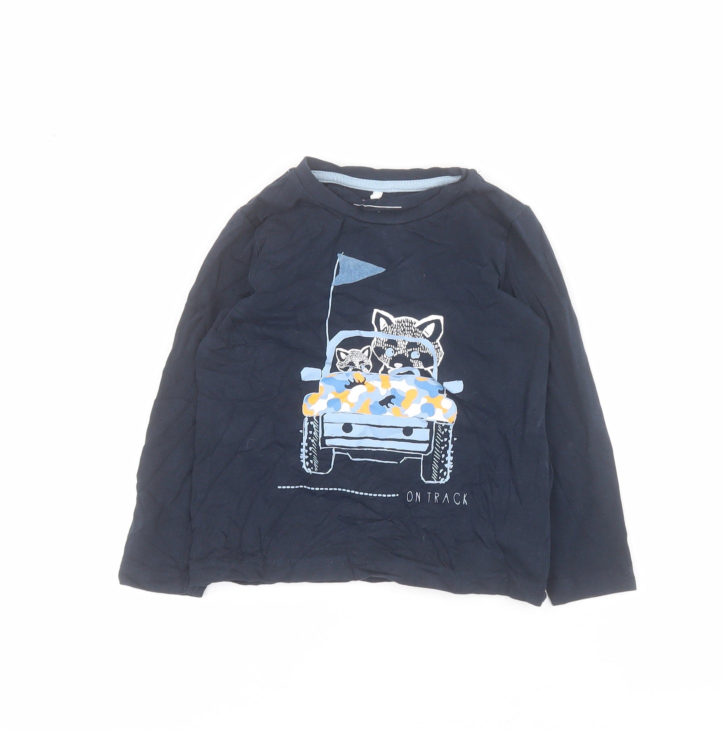 name it Baby Blue  Cotton Pullover T-Shirt Size 18-24 Months Round Neck Pullover