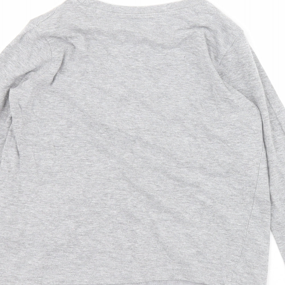 Primark Boys Grey  Cotton Pullover T-Shirt Size 4-5 Years Round Neck Pullover