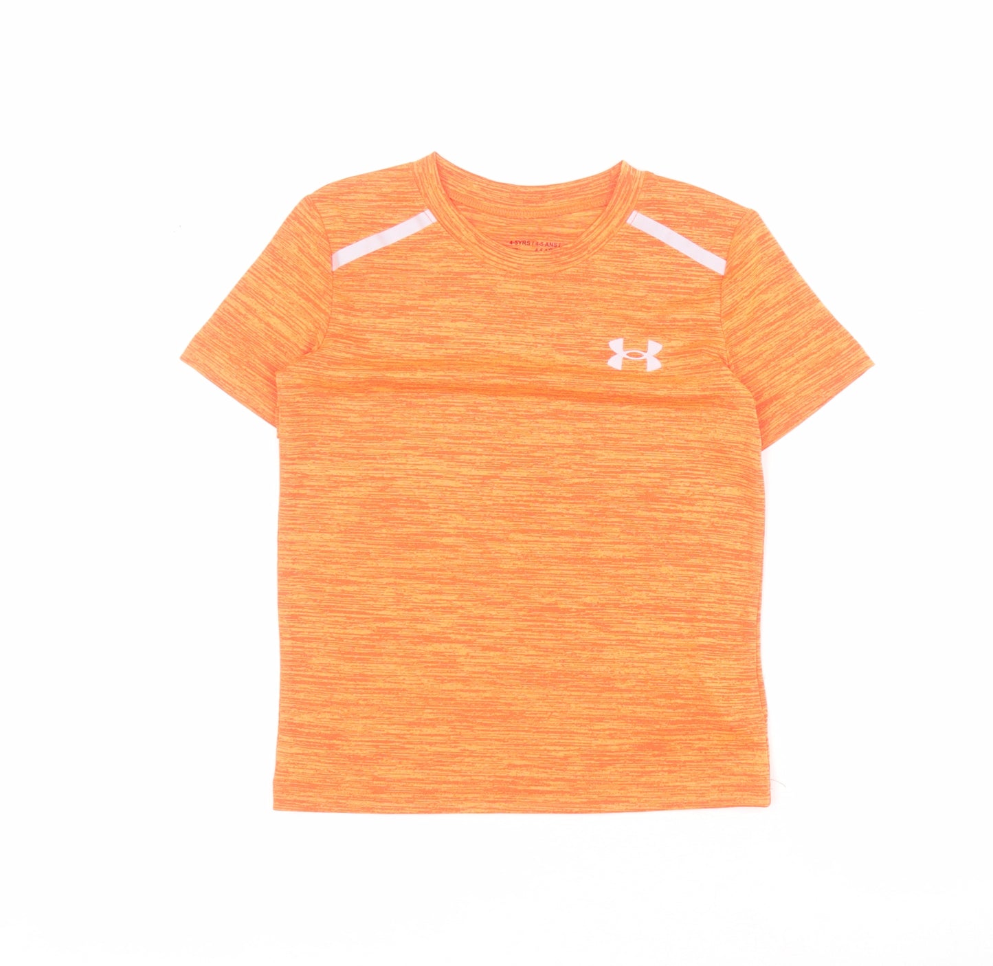 Under armour Boys Orange  Polyester Pullover T-Shirt Size 4-5 Years Crew Neck Pullover