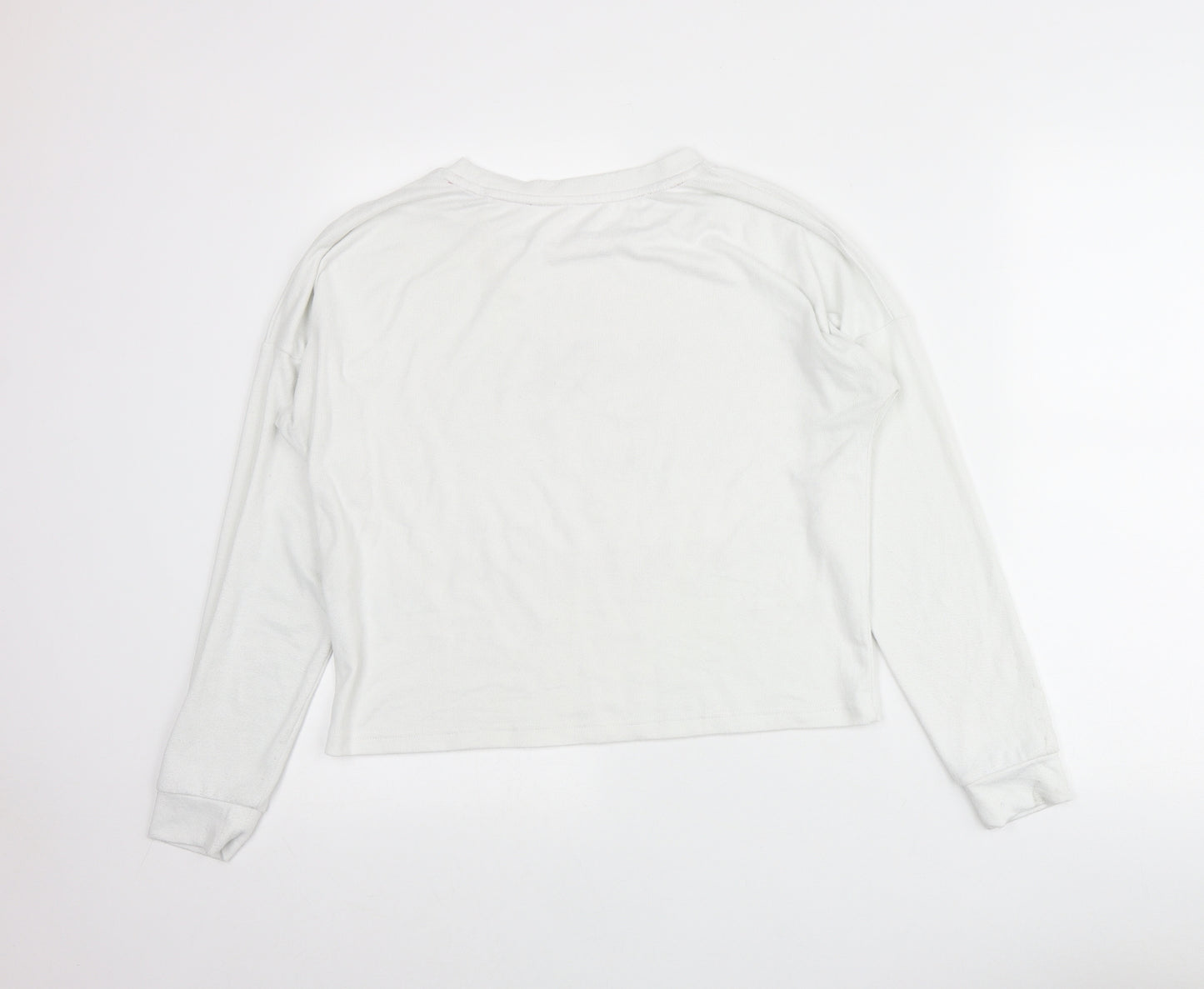 Primark Womens White  Polyester Basic T-Shirt Size 6 Round Neck - Lounge Top