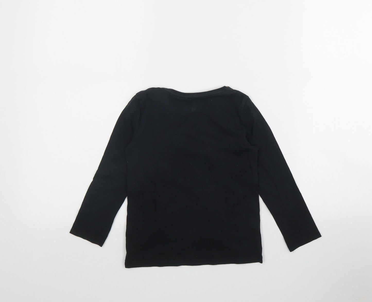 F&F Girls Black  Cotton Basic T-Shirt Size 3-4 Years Round Neck Pullover - Halloween