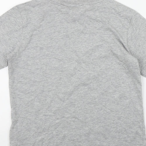 adidas Boys Grey  Cotton Basic T-Shirt Size 9-10 Years Round Neck Pullover