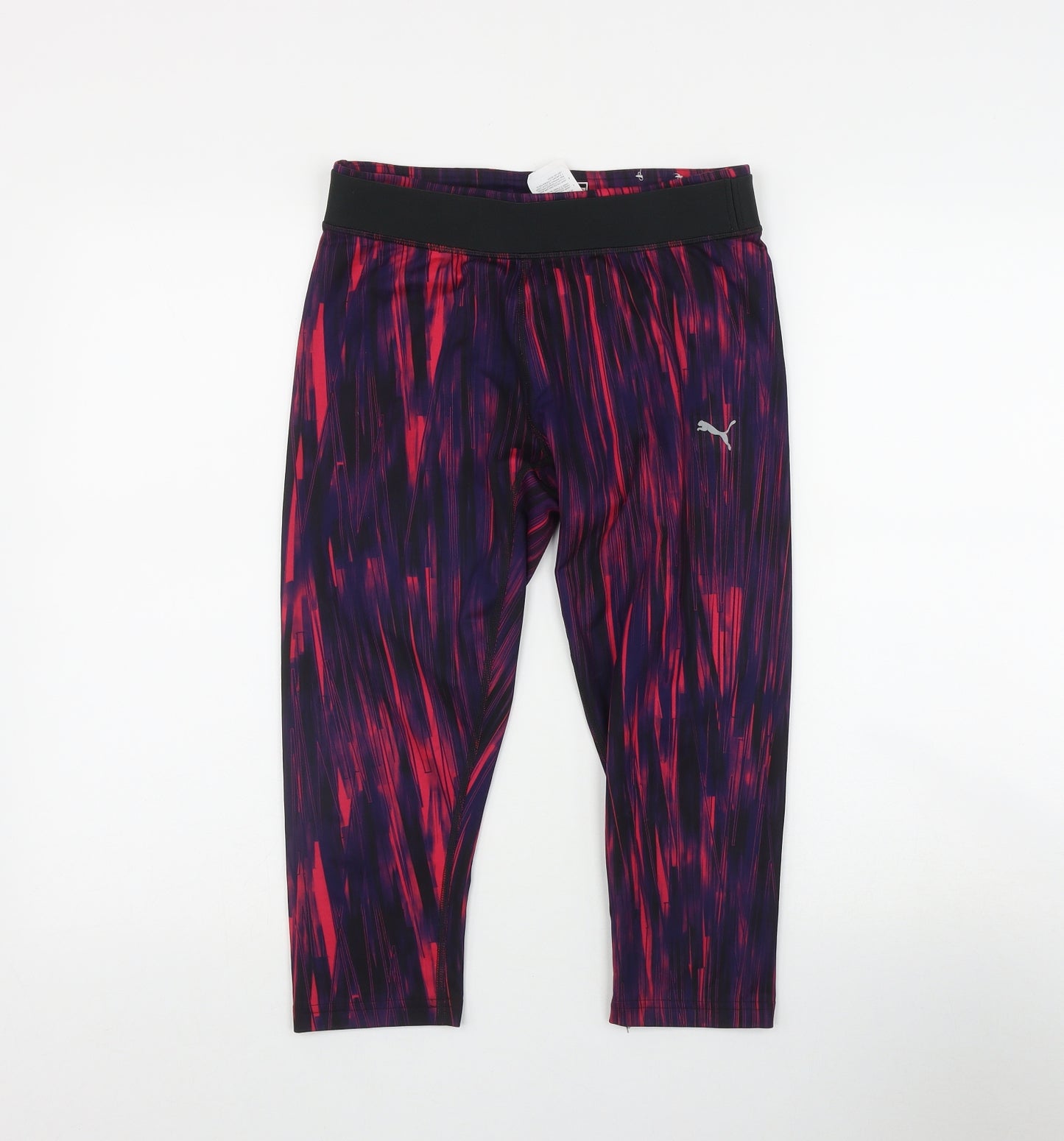 PUMA Womens Pink  Polyester Compression Leggings Size 12 L22 in Regular Pullover