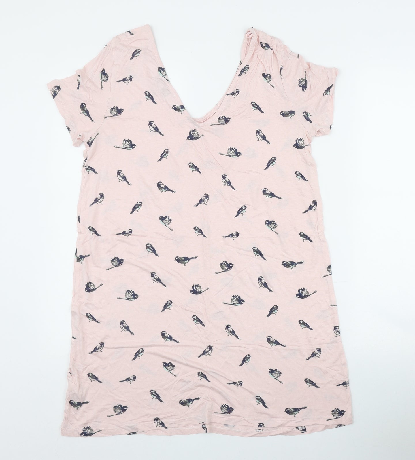 NEXT Womens Pink Geometric Viscose Top Dress Size 10   - Bird Print