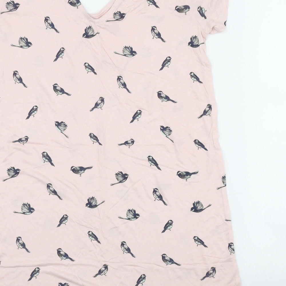 NEXT Womens Pink Geometric Viscose Top Dress Size 10   - Bird Print