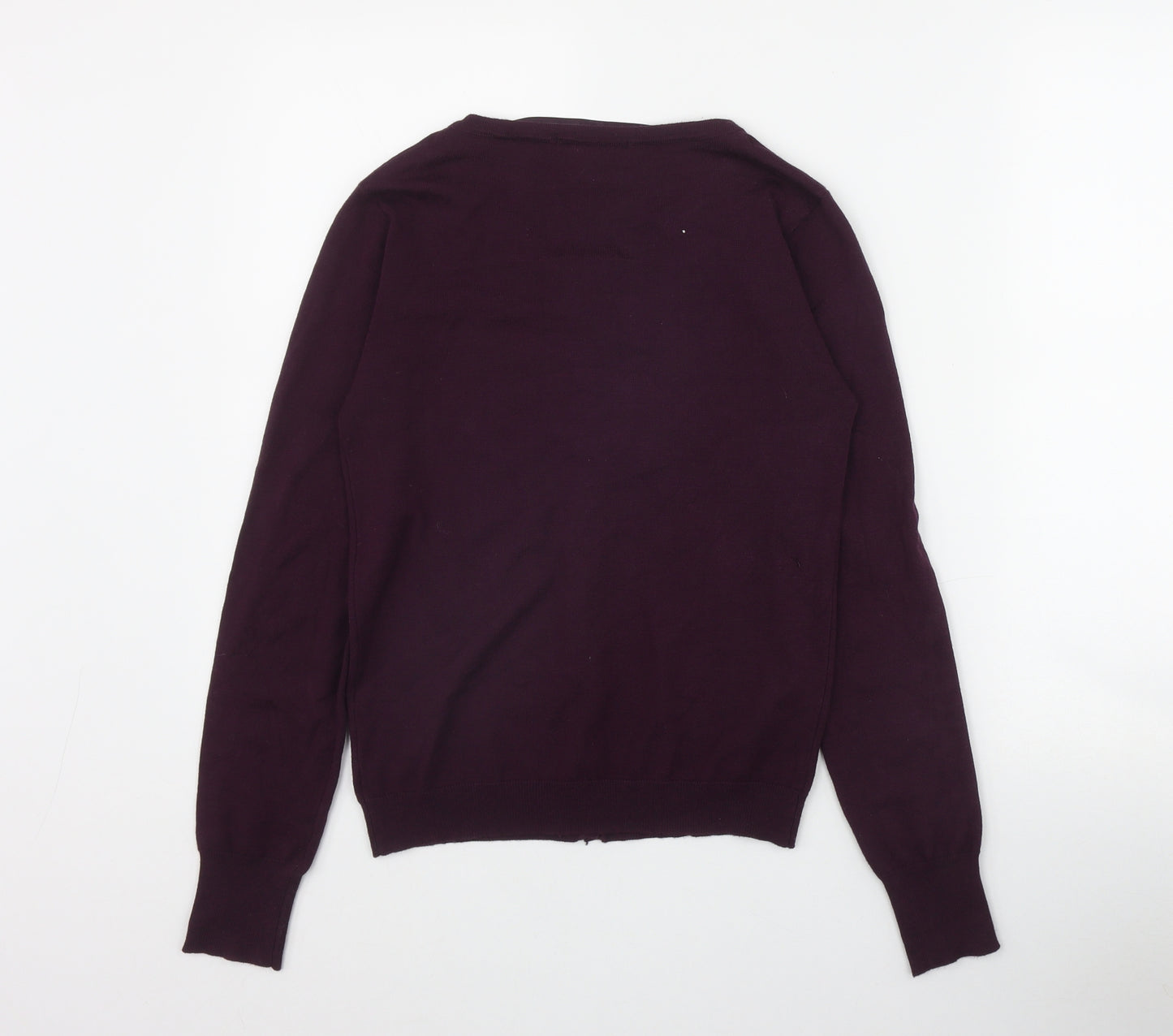 Atmosphere Womens Purple Round Neck  Polyester Cardigan Jumper Size M