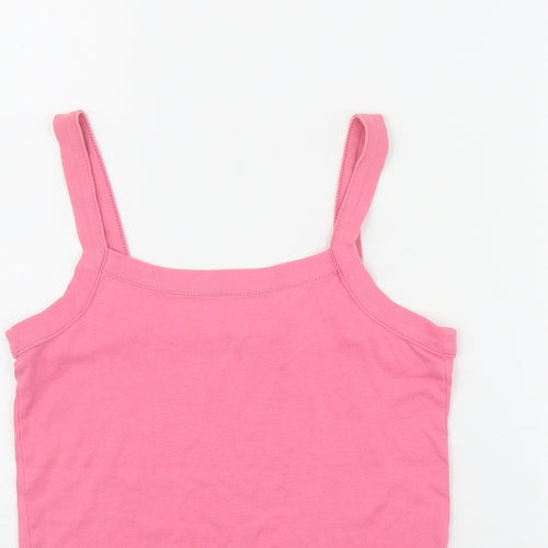 Evie Womens Pink  Cotton Basic Tank Size 10 Square Neck