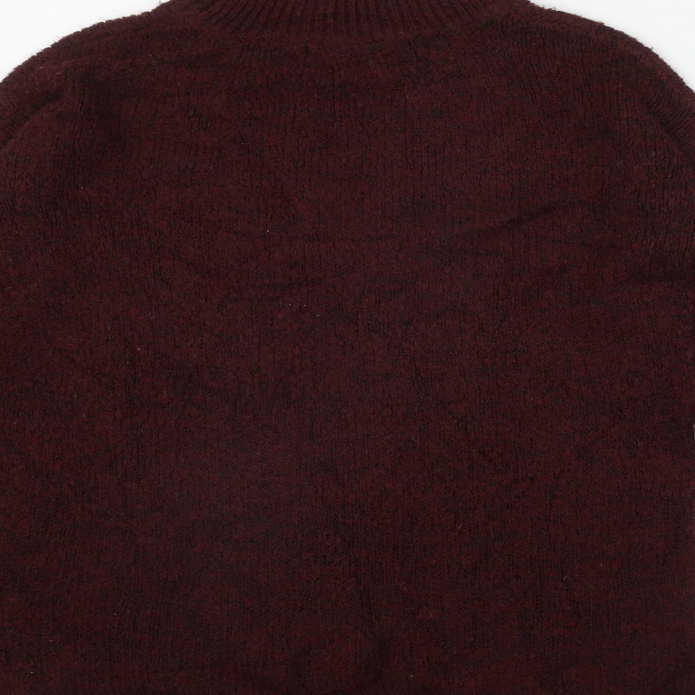Only Womens Red High Neck  Acrylic Pullover Jumper Size XS