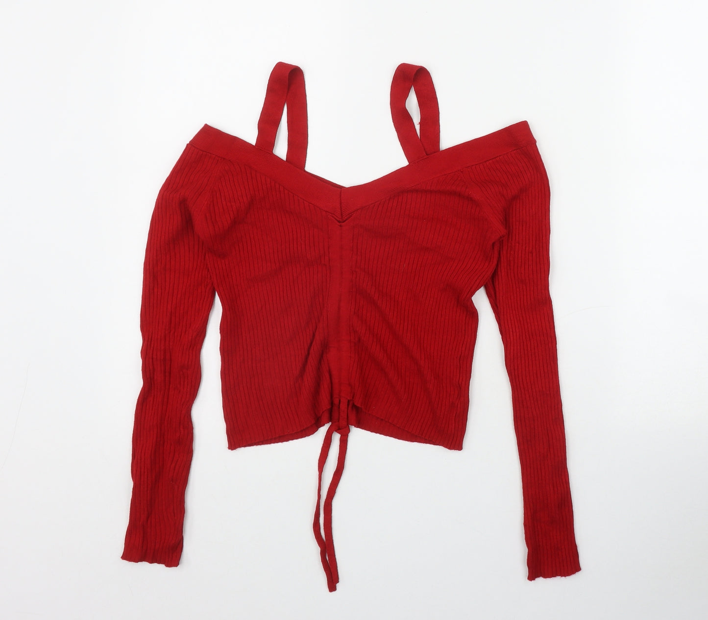 River Isalnd Womens Red  Viscose Basic T-Shirt Size 12 Off the Shoulder
