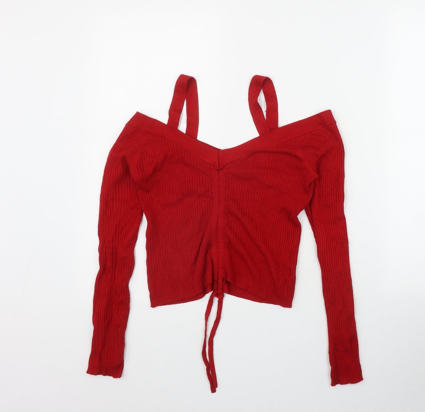 River Isalnd Womens Red  Viscose Basic T-Shirt Size 12 Off the Shoulder