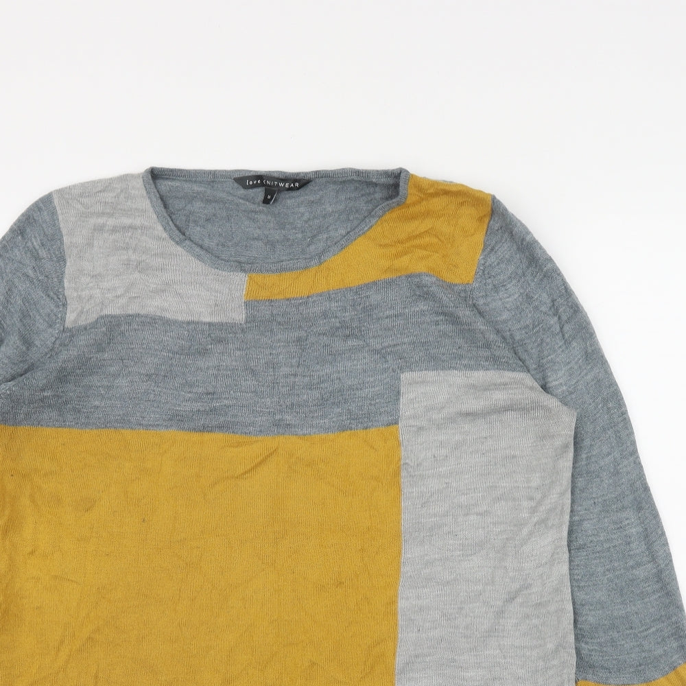 Bonmarche Womens Grey Round Neck  Acrylic Pullover Jumper Size 16