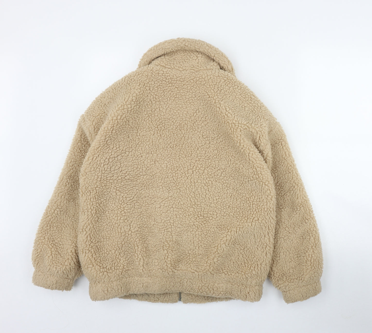 New Look Womens Beige   Jacket  Size M  Zip - Teddy