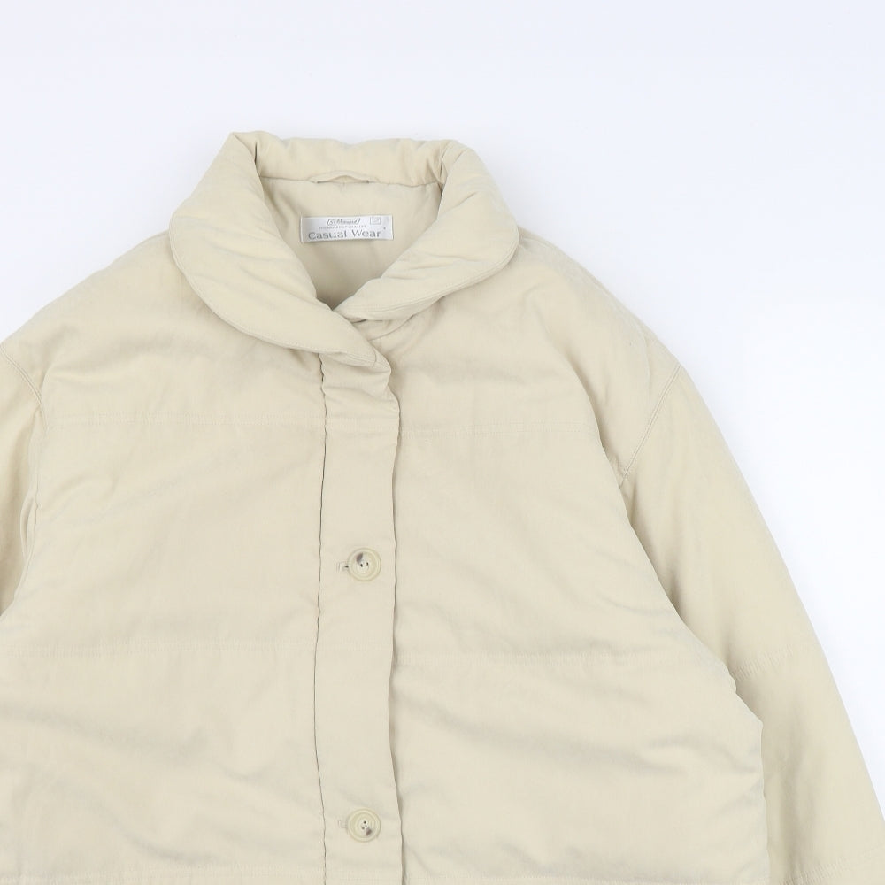 St Bernard Womens Beige   Puffer Jacket Coat Size 12  Button