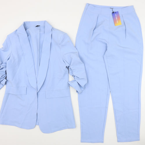 SheIn Womens Blue  Polyester Trouser Suit Suit Size S