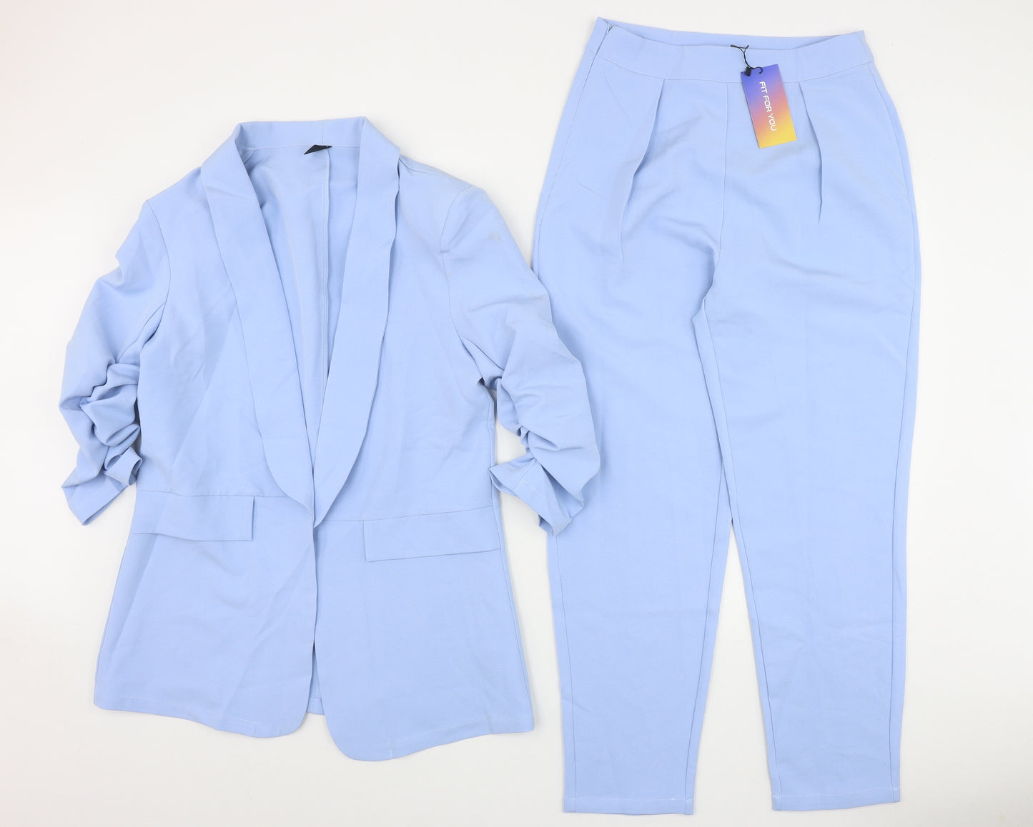 SheIn Womens Blue  Polyester Trouser Suit Suit Size S