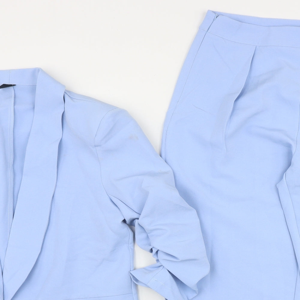 SheIn Womens Blue  Polyester Trouser Suit Suit Size S