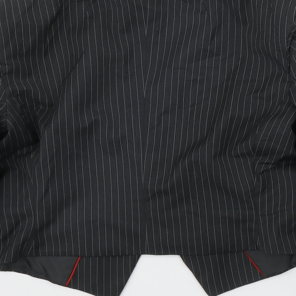 H&M Womens Grey Striped  Jacket Blazer Size 10  Button