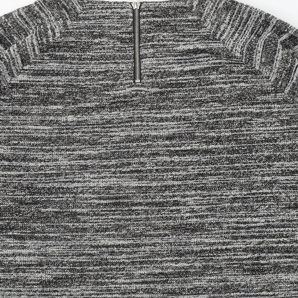 Marks and Spencer Womens Grey Round Neck  Polyester Pullover Jumper Size 24