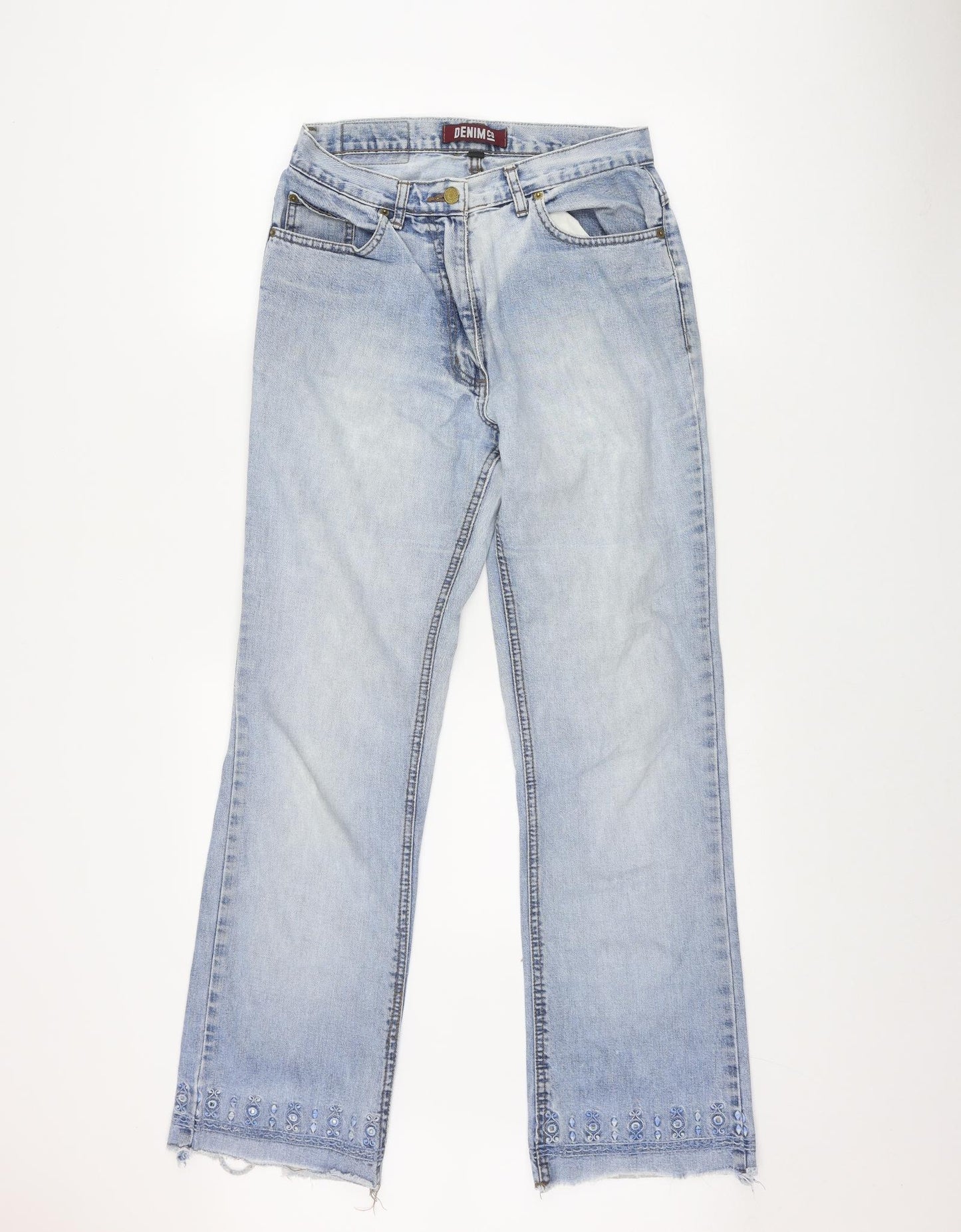 Denim & Co Womens Black  Cotton Straight Jeans Size 12 L31 in Regular Zip