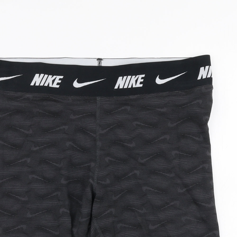 Nike Womens Grey  Cotton Biker Shorts Size XL L10 in Slim