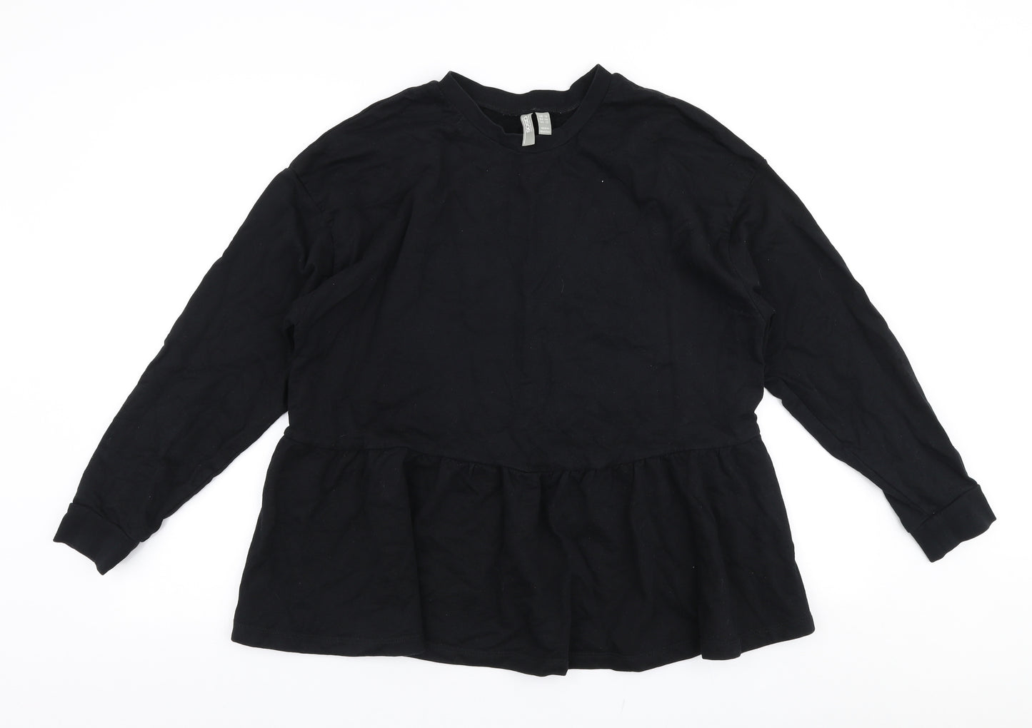 ASOS Womens Black  100% Cotton Pullover Sweatshirt Size 16  Pullover - Peplum