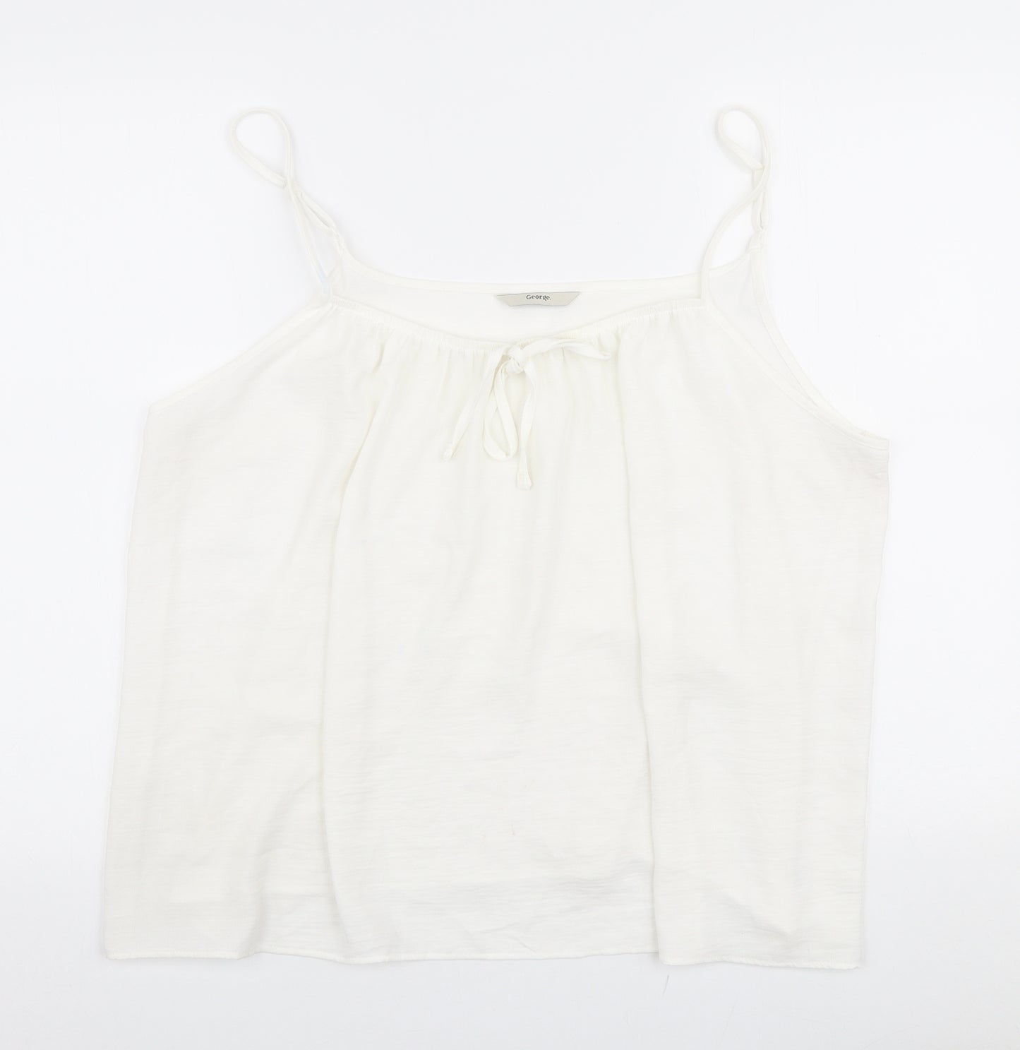 George Womens White  Polyester Camisole Blouse Size 18 Round Neck