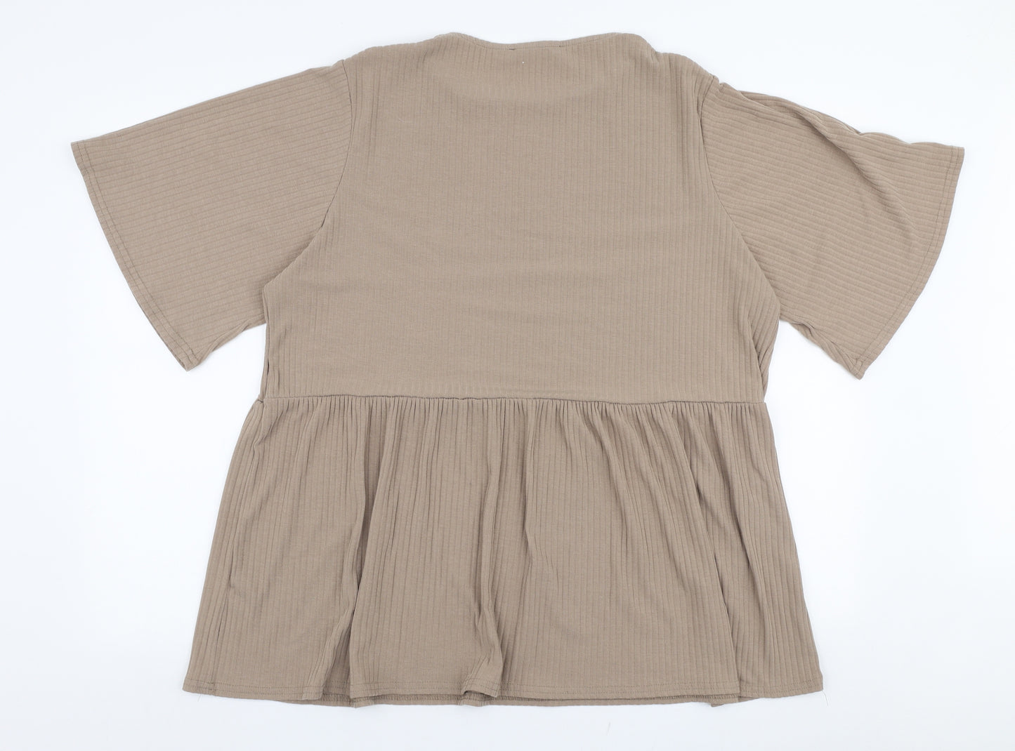 George Womens Brown  Polyester Jersey Blouse Size 20 Round Neck