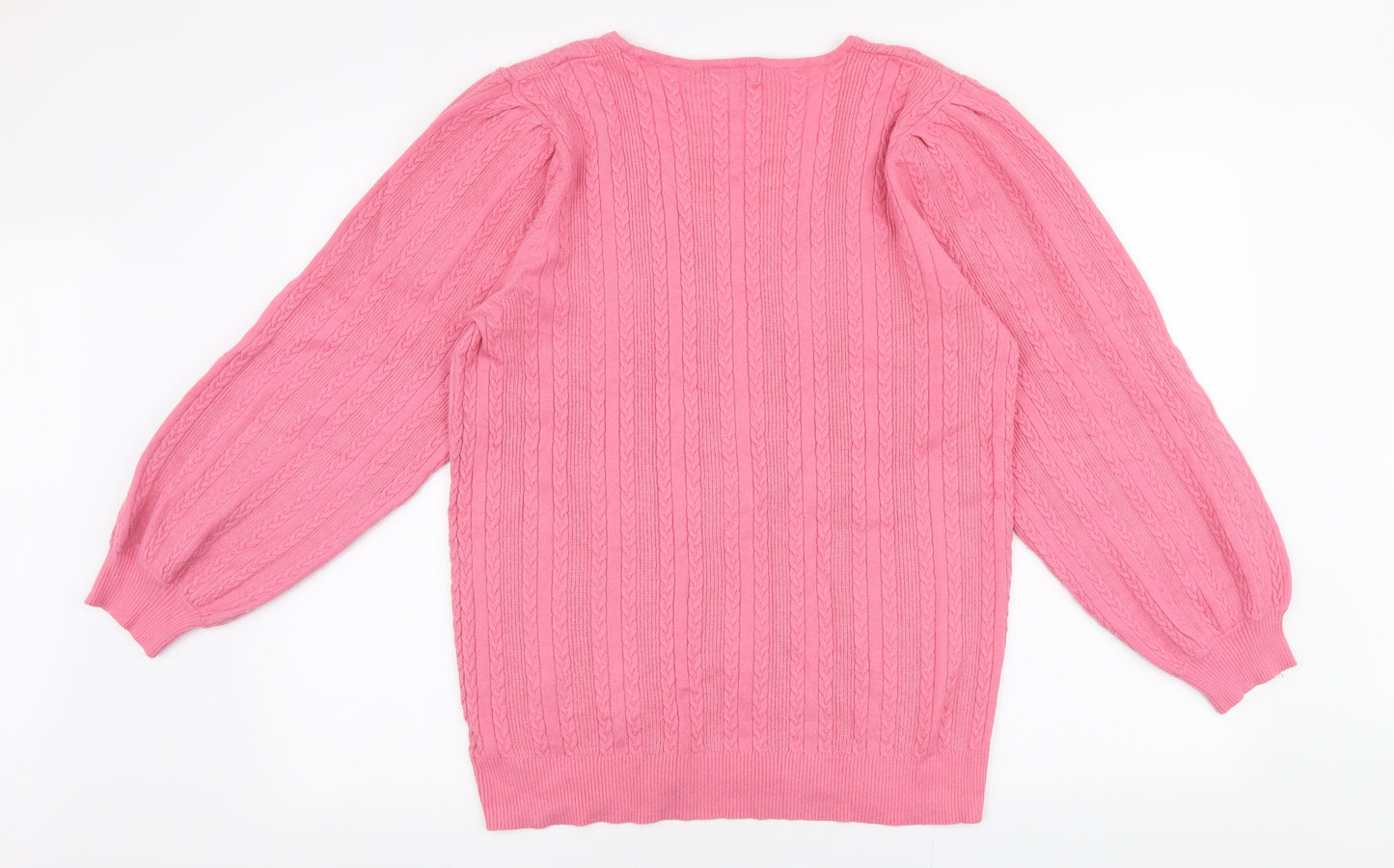 F&F Womens Pink Square Neck  Viscose Pullover Jumper Size 22