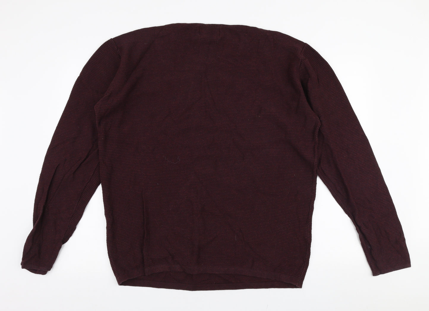 JACK & JONES Mens Red Round Neck  Cotton Pullover Jumper Size XL