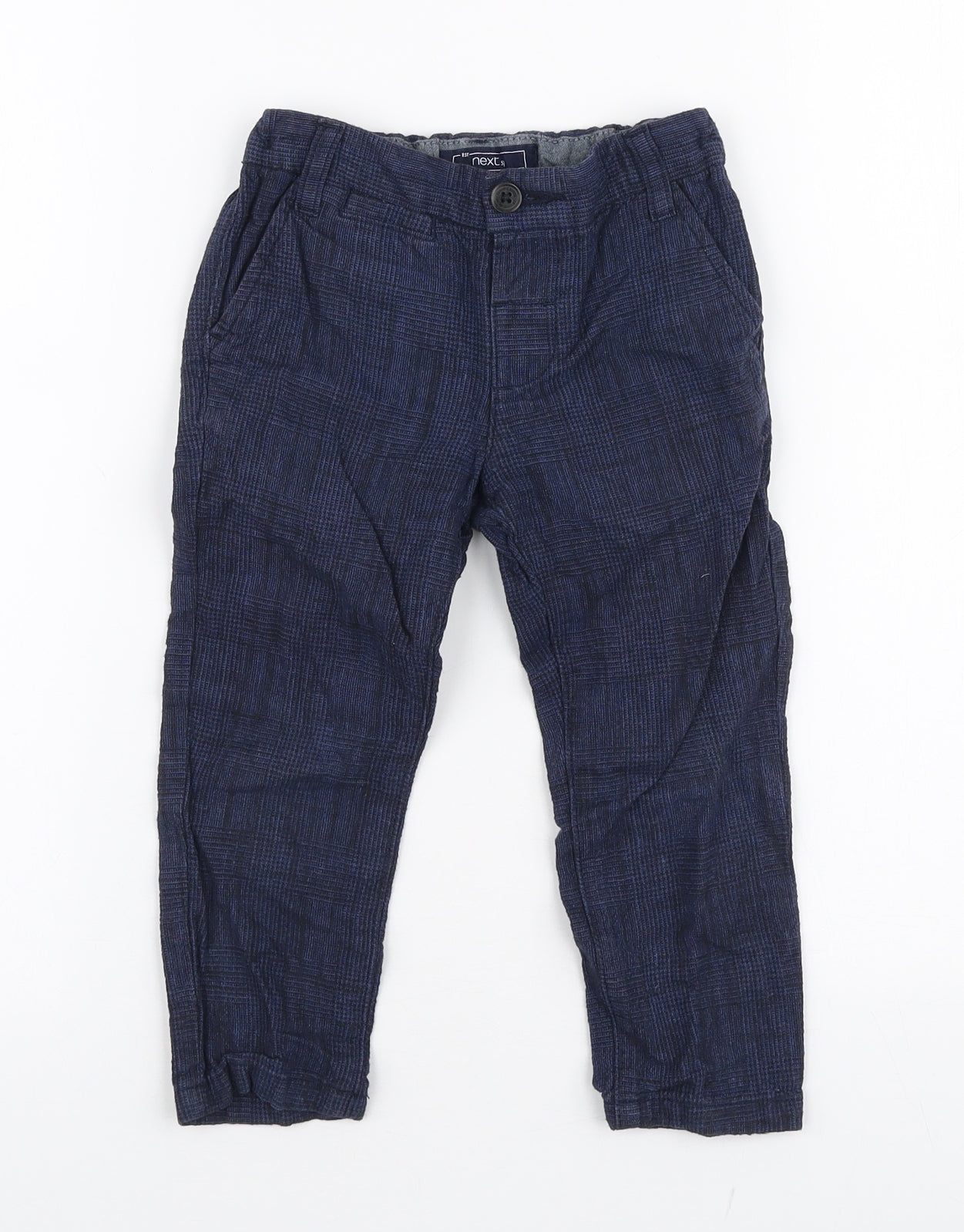 NEXT Boys Blue  Linen Dress Pants Trousers Size 2-3 Years  Regular Zip