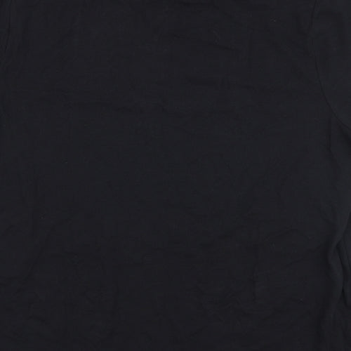 George Mens Black  100% Cotton  Polo Size 2XL Collared Button