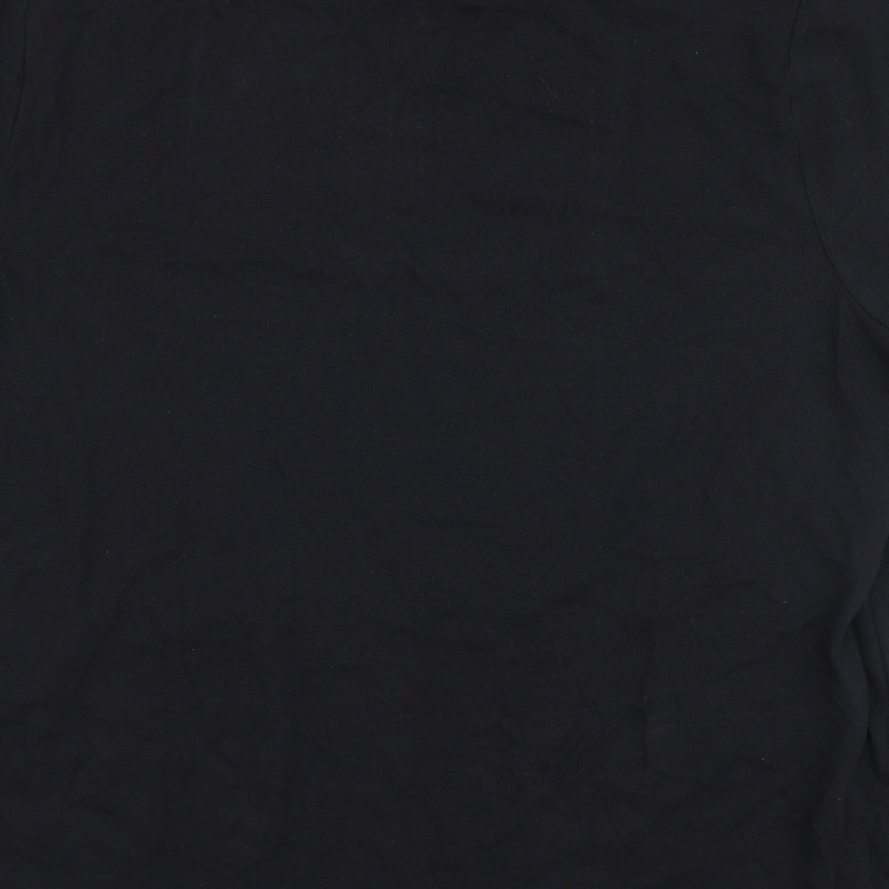 George Mens Black  100% Cotton  Polo Size 2XL Collared Button