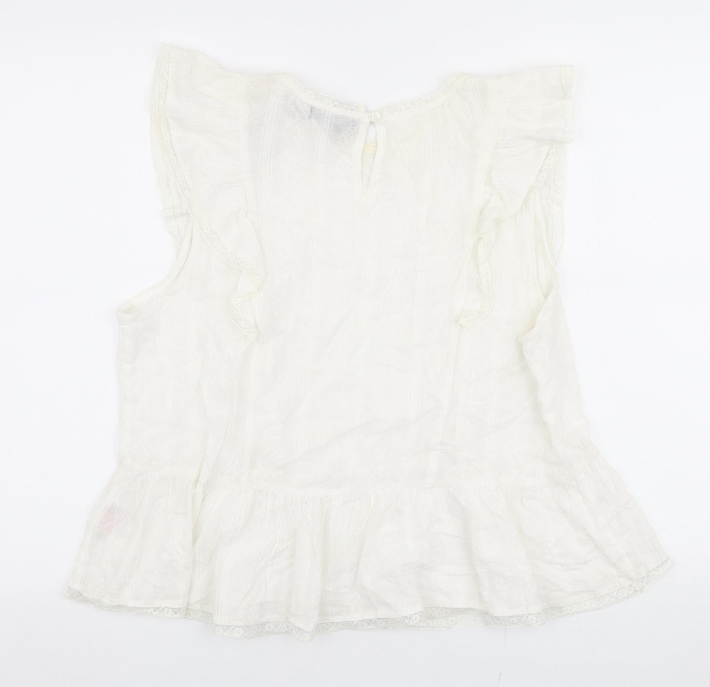 Primark Womens Ivory  100% Cotton Basic Blouse Size 20 Round Neck