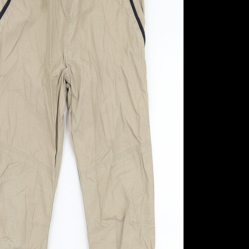 F&F Boys Beige  100% Cotton Chino Trousers Size 6-7 Years  Slim Drawstring