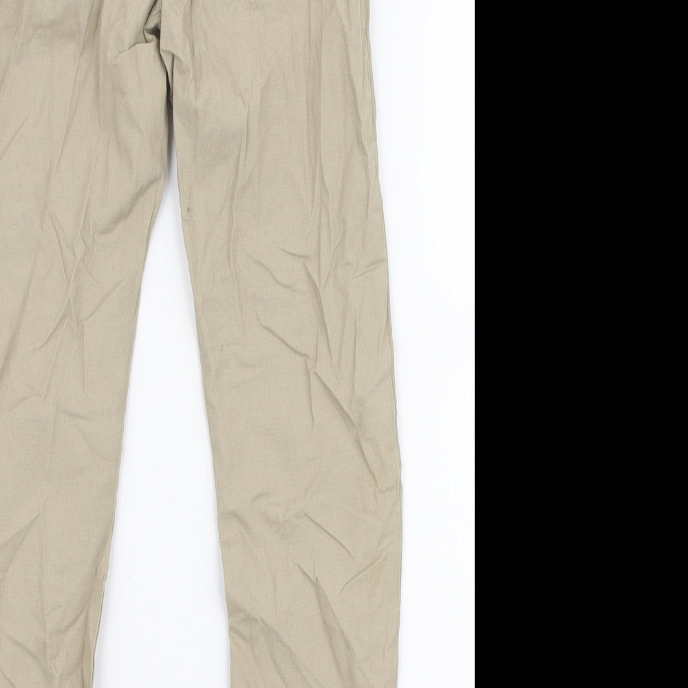 F&F Boys Beige  100% Cotton Chino Trousers Size 6-7 Years  Slim Drawstring