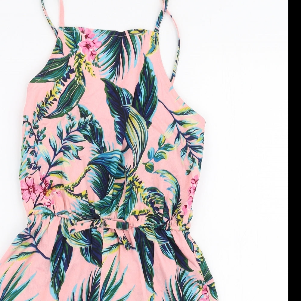 Primark Girls Multicoloured Floral Polyester Playsuit One-Piece Size 10-11 Years  Pullover