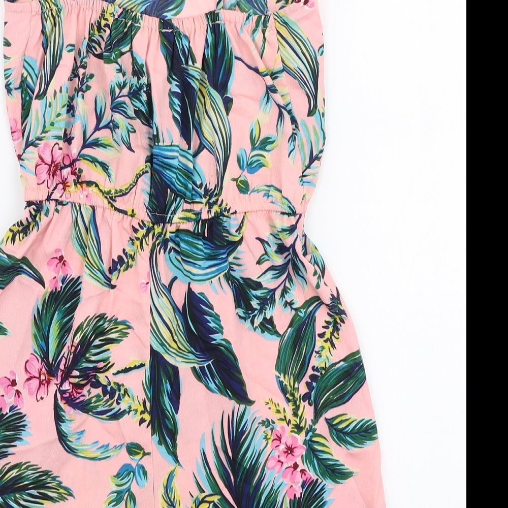 Primark Girls Multicoloured Floral Polyester Playsuit One-Piece Size 10-11 Years  Pullover