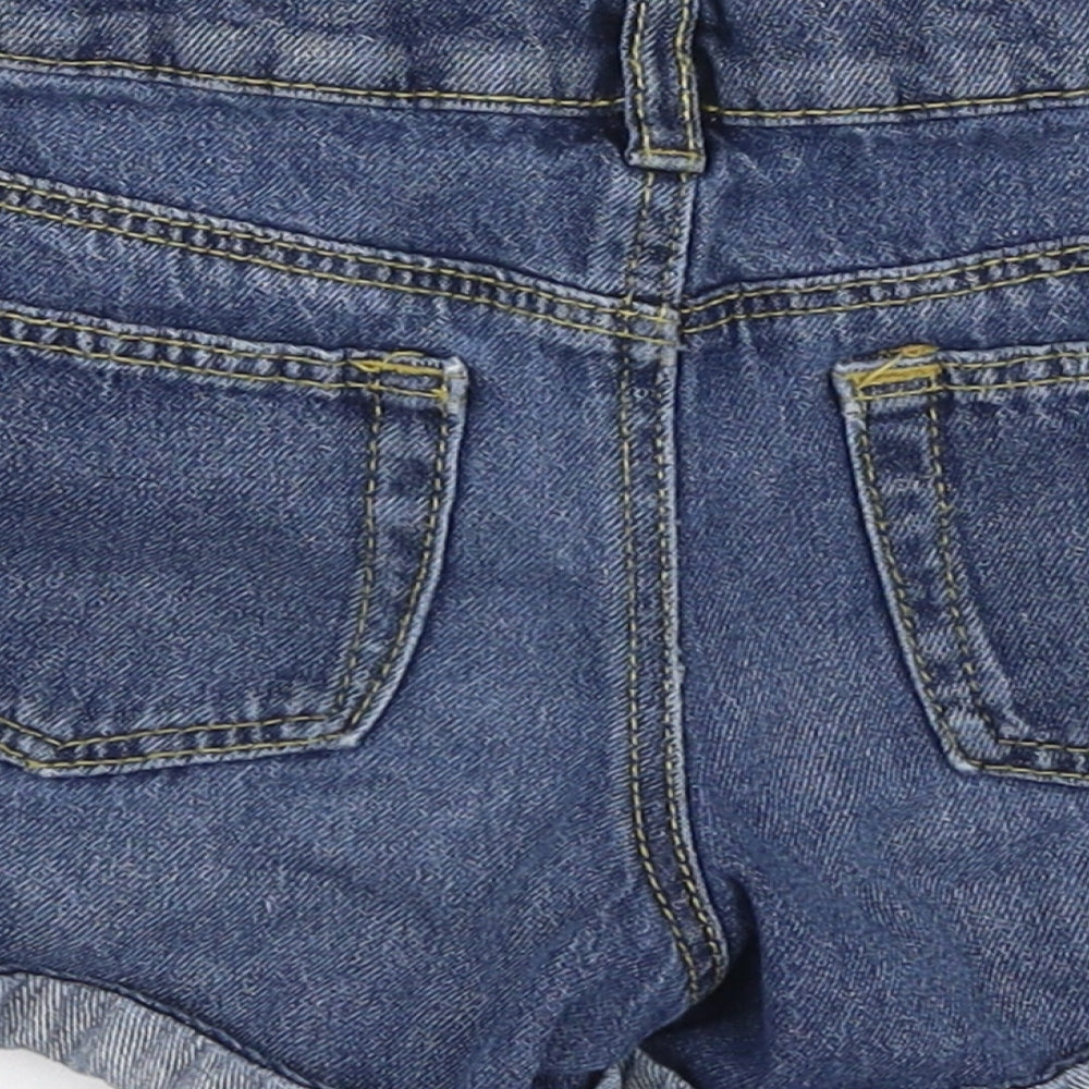 Primark Girls Blue  100% Cotton Mom Shorts Size 8-9 Years  Regular Zip