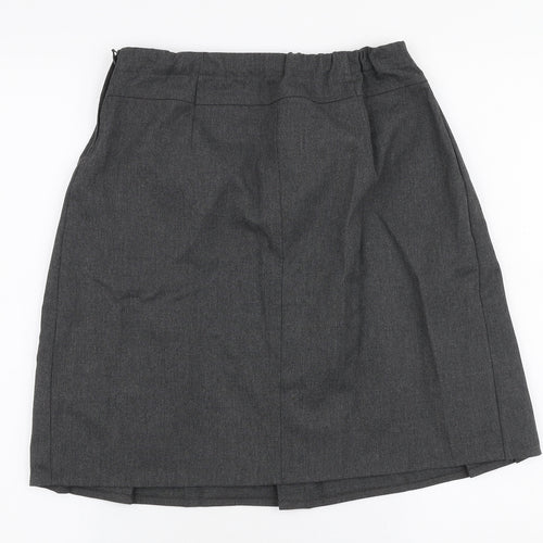 Marks and Spencer Girls Grey  Polyester Pleated Skirt Size 12-13 Years  Regular Zip