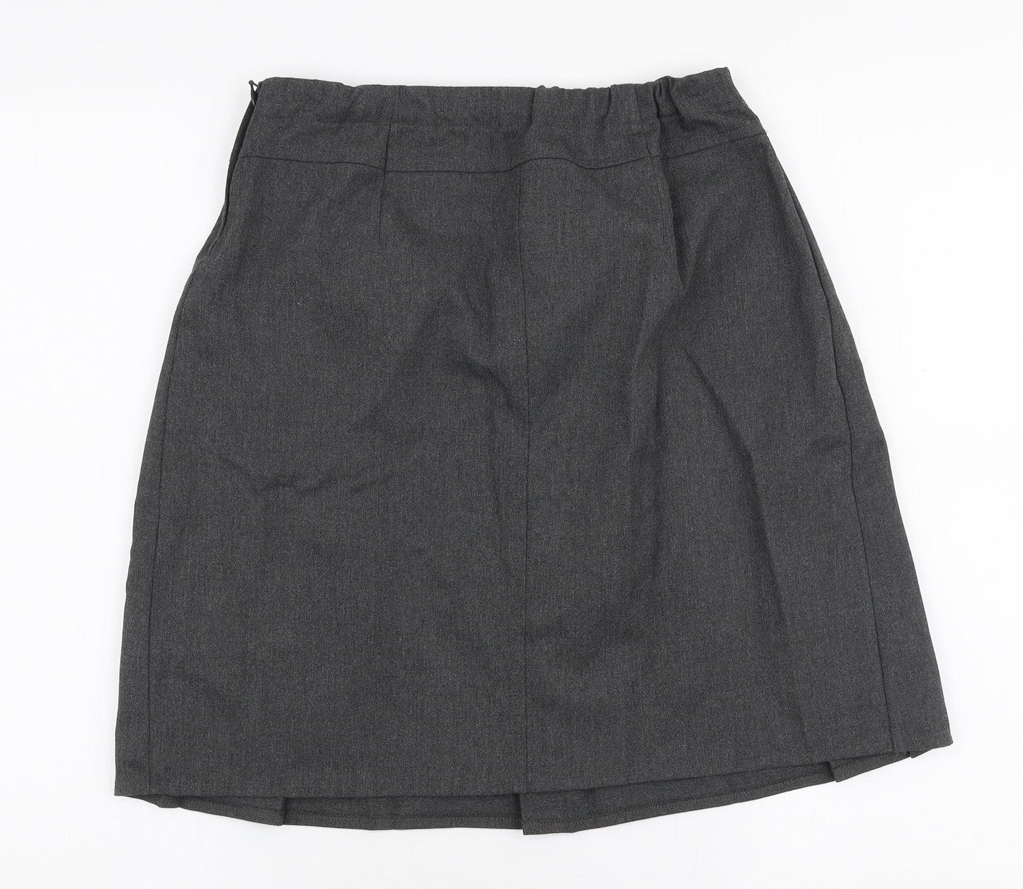 Marks and Spencer Girls Grey  Polyester Pleated Skirt Size 12-13 Years  Regular Zip