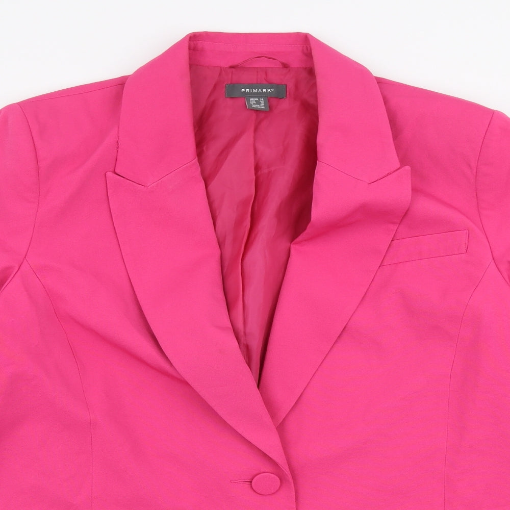 Primark Womens Pink   Jacket Blazer Size 14  Button
