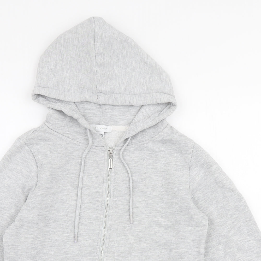 Primark Womens Grey  Polyester Full Zip Hoodie Size XS  Zip