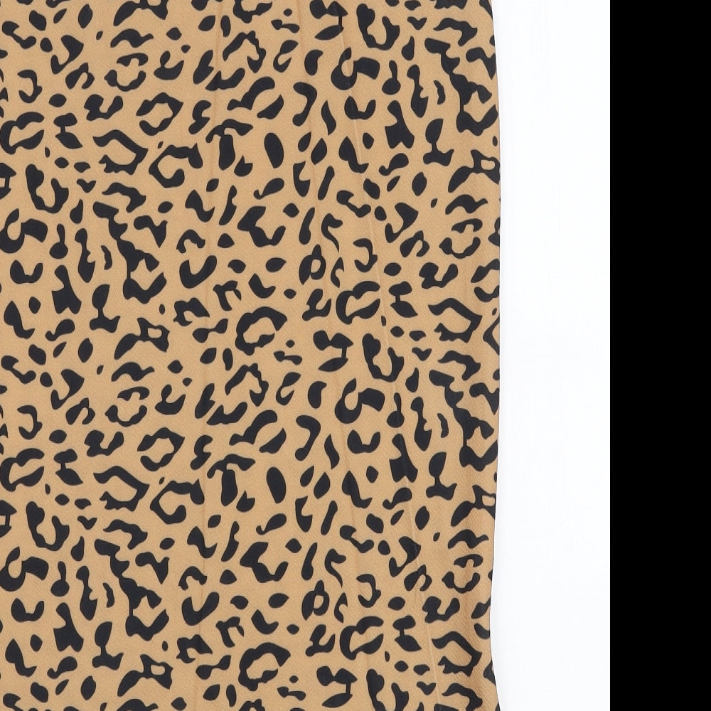 Preworn Womens Brown Animal Print Polyester A-Line Set Size S
