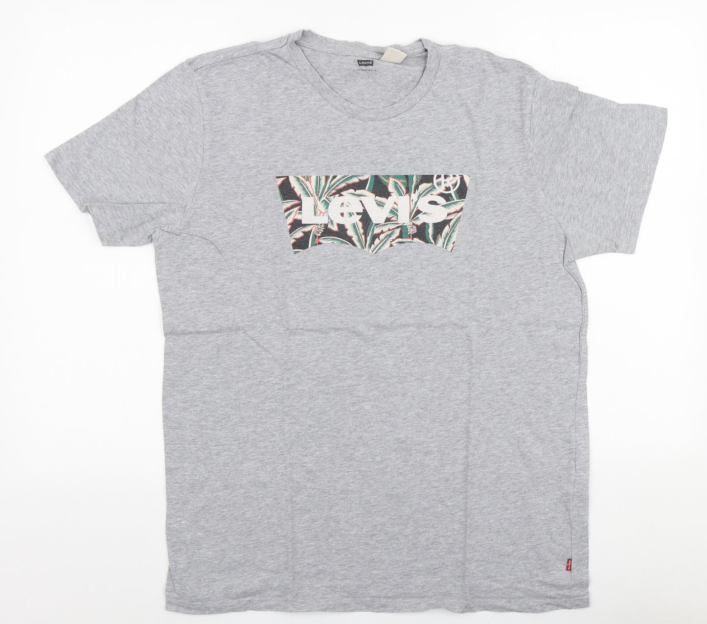 Levi's Mens Grey  Cotton  T-Shirt Size L Round Neck