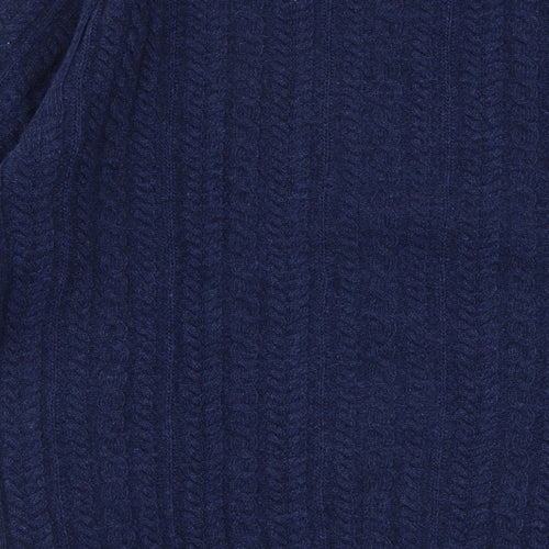 Remus Uomo Mens Blue Round Neck  Wool Pullover Jumper Size L
