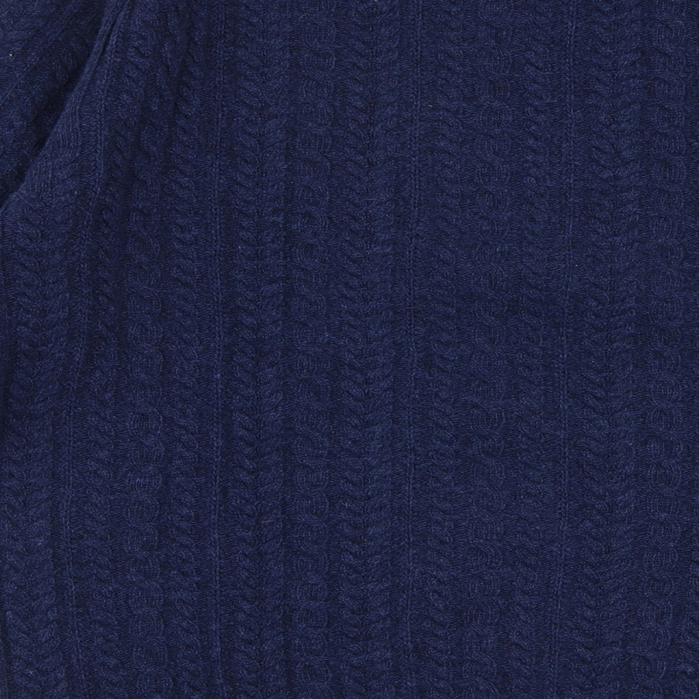 Remus Uomo Mens Blue Round Neck  Wool Pullover Jumper Size L