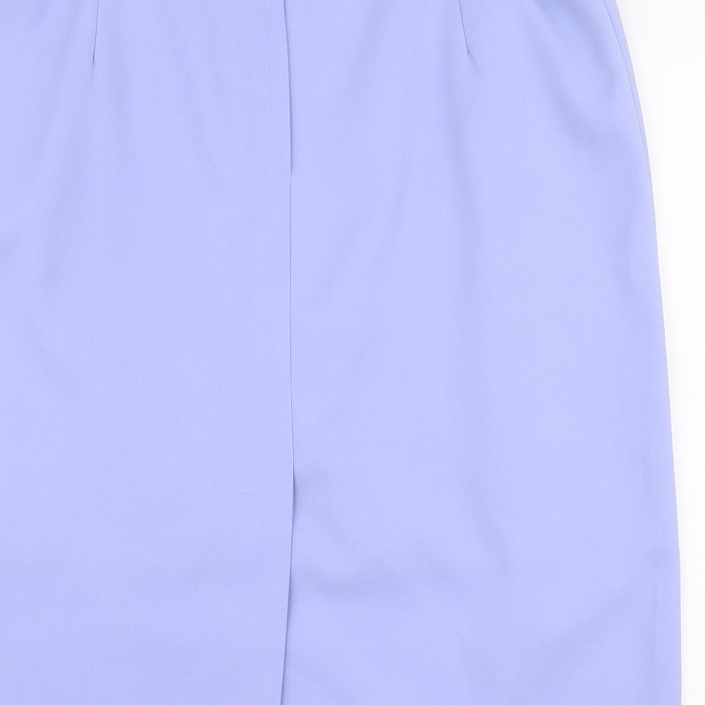 Preworn Womens Purple  Polyester A-Line Skirt Size 18   Zip