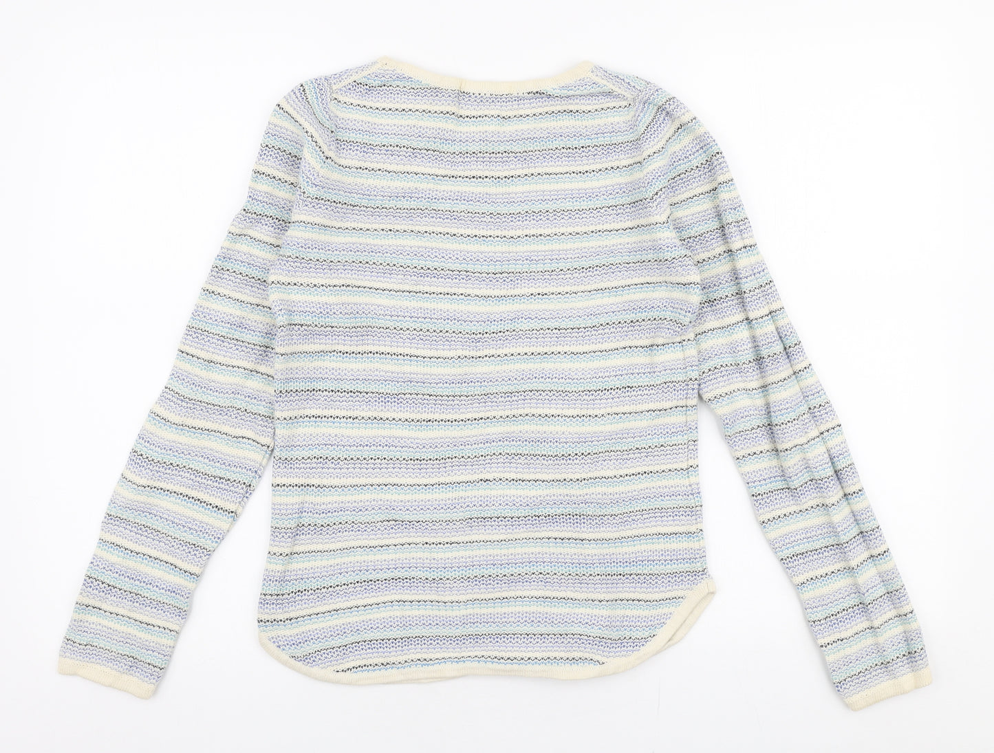 Boden Womens Multicoloured Round Neck Striped 100% Cotton Pullover Jumper Size 6